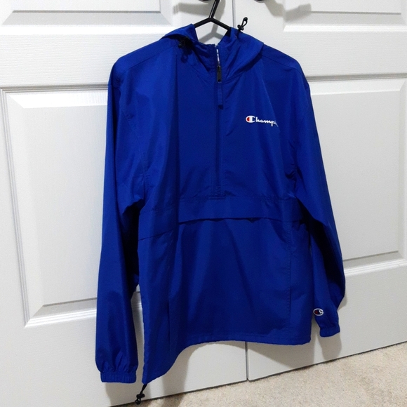 Champion - Packable Jacket, Script Logo Blue - Picture 1 of 4